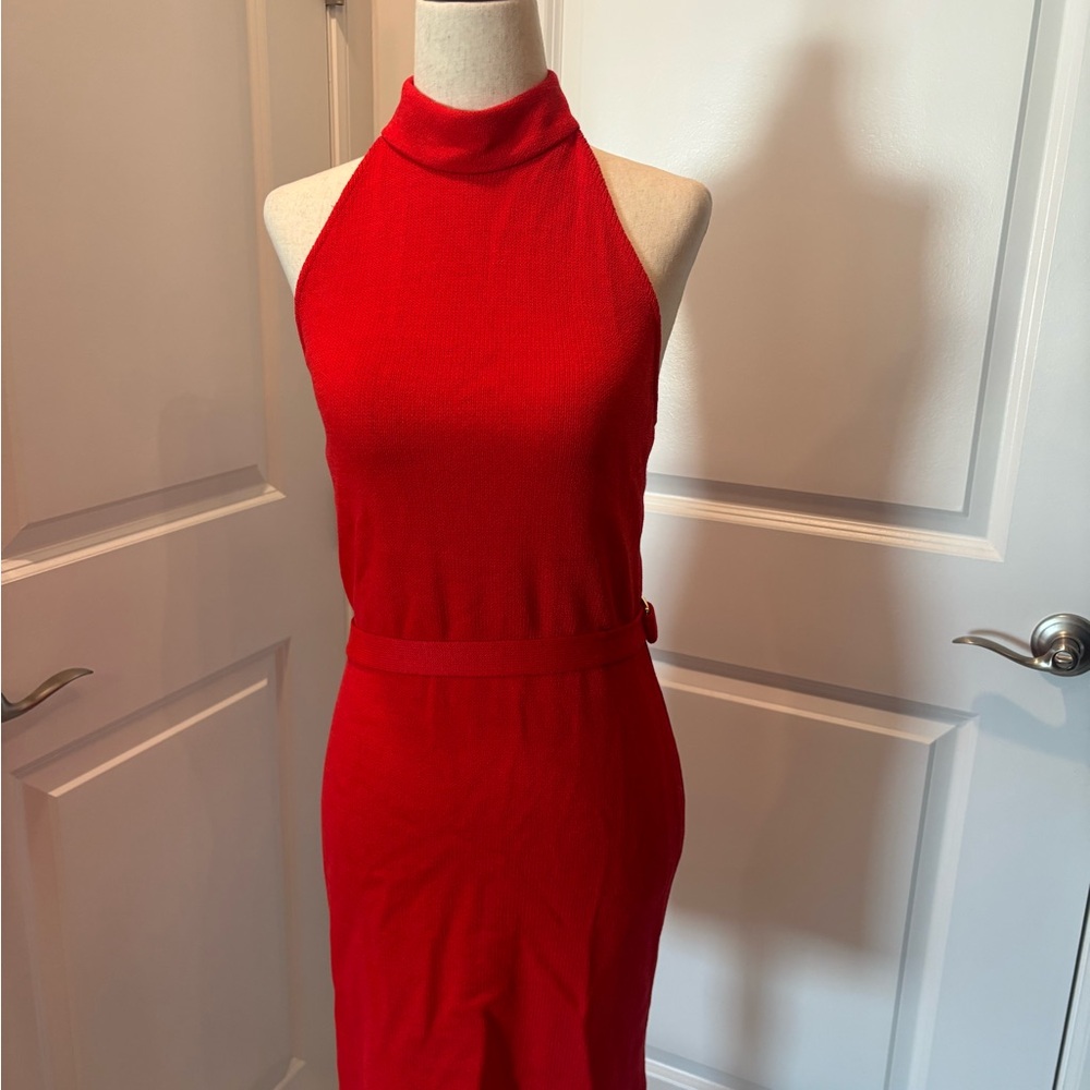 St. John Strapless Red Dress